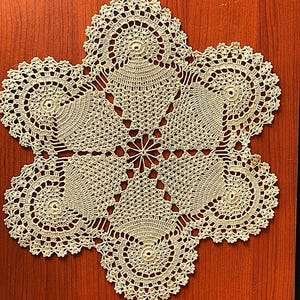 Handmade Crochet Lace Doily | Round Vintage-Style Table Decor | Elegant Cotton Doily | Rustic Farmhouse Home Decor
