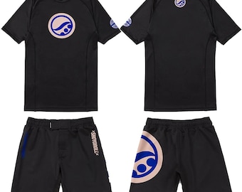 Shoyoroll Nacre Competitor Rash Guard SS and Training Fitted Shorts, Premium Brazilian Jiu-Jitsu Gear, Ultimate Comfort & Durability for BJJ