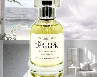 Nothing Dramatic perfume, Sandalwood, Bergamot Lime White musk, clean minimalist Unisex fragrance