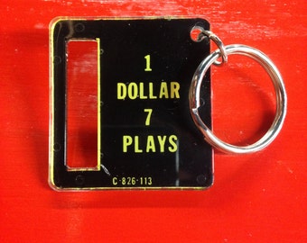 Pinball Coin Slot Keychain - 1 Dollar 7 Plays