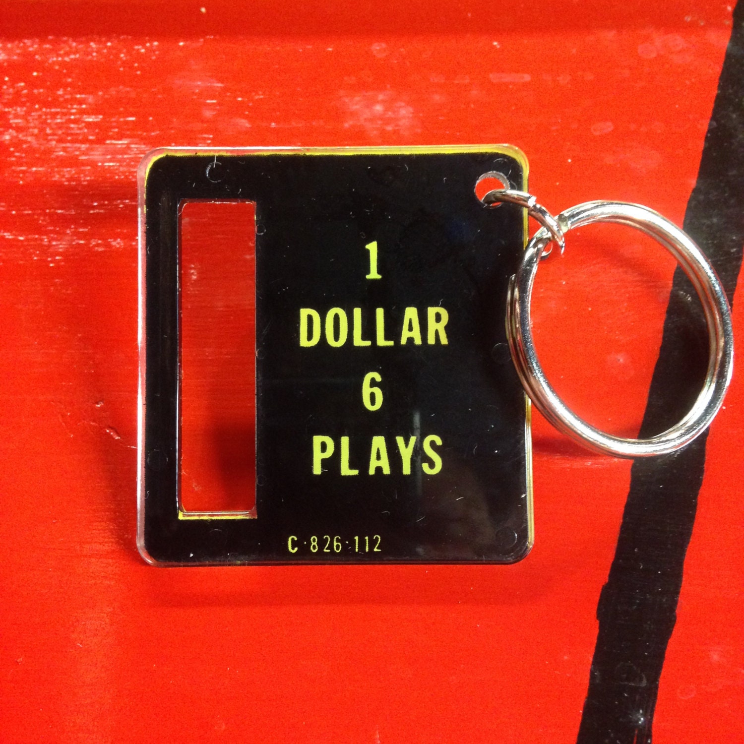 Pinball Coin Slot Keychain - 1 Dollar 6 Plays