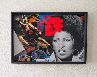 Pam Grier, 2019 Exploitation Pop Art Collage Pinball Famous