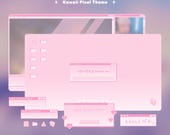 Kawaii Pixel Theme, Animated Stream Pack, Lo-Fi Pink Twitch Overlay & Alerts, Retro Cute Twitch Stream Package