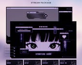Neo-Tokyo, Cyberpunk Anime Twitch Overlay Pack, Neon Purple & Black Animated Stream Package, Gaming Overlay, Glitchcore OBS Scenes