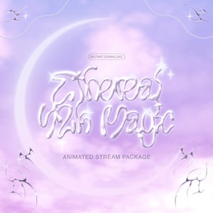 Ethereal Y2K Magic, Twitch Overlay Pack for a Whimsical Streaming Experience, Y2K Dreamy Stream Package, Soft Pastel Celestial Twitch Theme