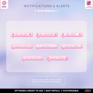 Girly Webcore Theme Overlay Pack for Tiktok, Y2K Vibes for Your Lives ...