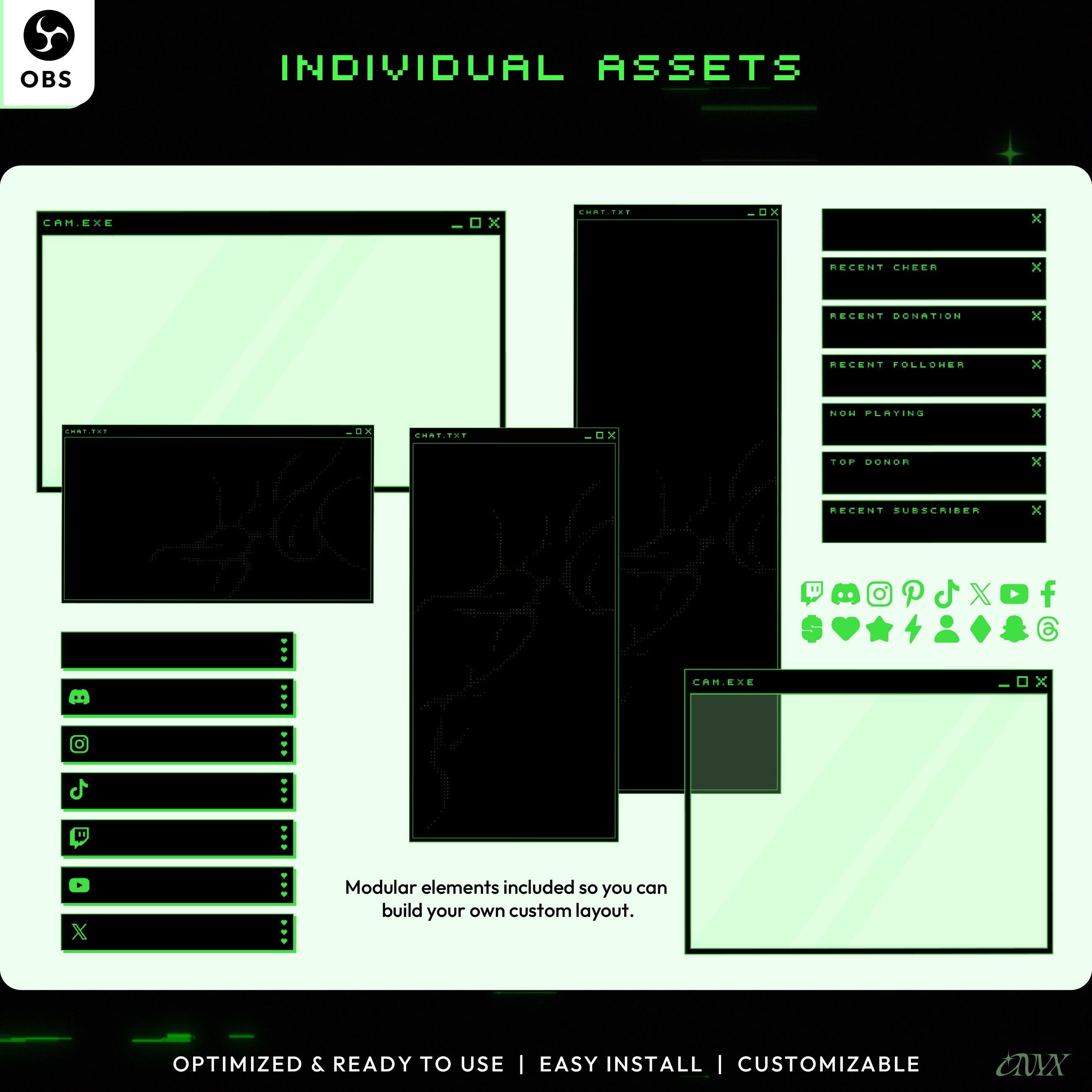Cyber Goth Glitch, Animated Twitch Overlay Package, Cyberpunk Style ...