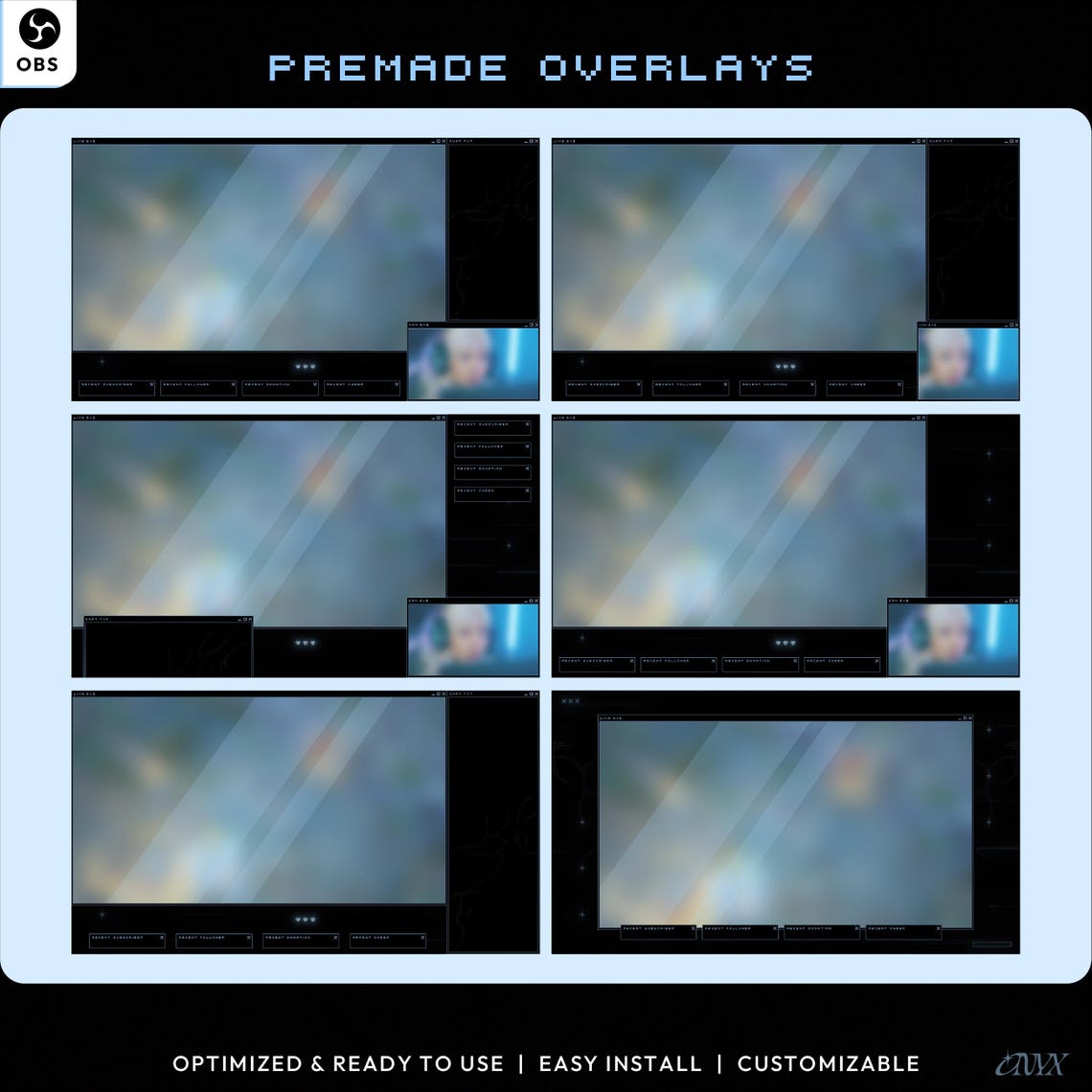 Cyber Goth Glitch, Animated Twitch Overlay Package, Cyberpunk Style ...