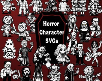 Horror Character PNG bundle, Scary Halloween PNG bundle, Mega scary Movie icons png, spooky halloween cricut svg files, clipart