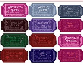 18 Spicy book SVG Bundle, Ticket book svg, Retro Gothic book svg, Reading svg, Book png, Digital Download Png Jpg Svg bookish dark romance