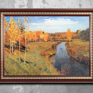 Poster da parete autunnale Levitan, stampa di una scena autunnale colorata per l'arredamento del soggiorno, regalo ideale per gli amanti dell'arte
