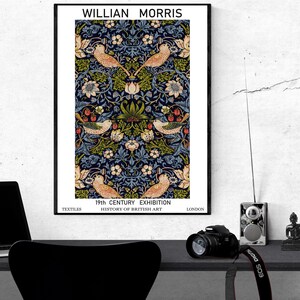 Poster vintage con il design dei ladri di fragole Morris/stampa floreale intricata per l'arredamento della casa/regalo unico per gli amanti dell'arte e del vintage