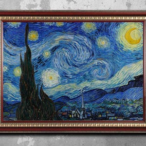 Sternennacht von Van Gogh Poster / hochauflösender Fine Art Print für Galeriewände / ideales Geschenk für Kunstbegeisterte