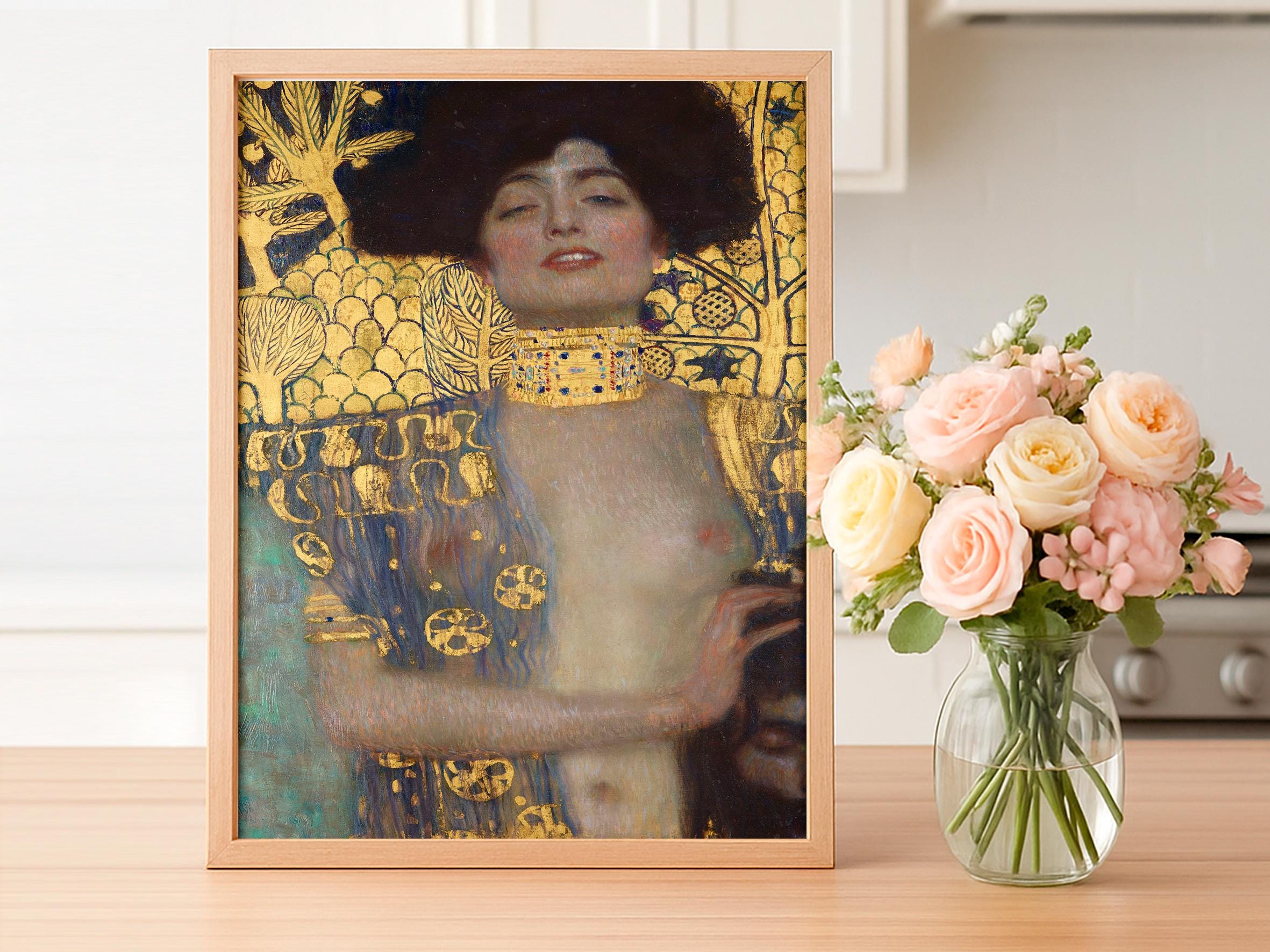 Póster de Gustav Klimt "Judith y la cabeza de Holofernes"/impresión artística vintage dramática para decoración del hogar/regalo perfecto para amantes del arte
