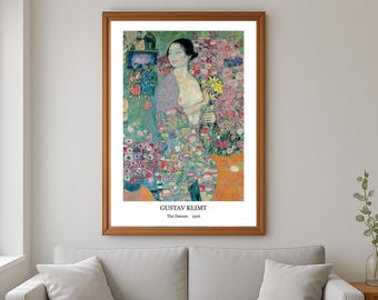 Impresión artística de Gustav Klimt La Bailarina, póster decorativo vibrante para sala de estar u oficina, regalo ideal para entusiastas del arte.