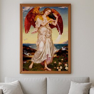 Poster della dea greca dell'alba, stampa dell'immagine di Eos di Evelyn De Morgan, elegante decorazione murale per soggiorno o camera da letto.
