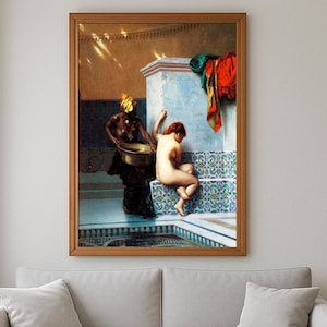 Póster de Jean Leon Gérome &quot;La Piscina del Harén&quot;, lámina artística vintage exótica para decoración del hogar, regalo único para amantes del arte.