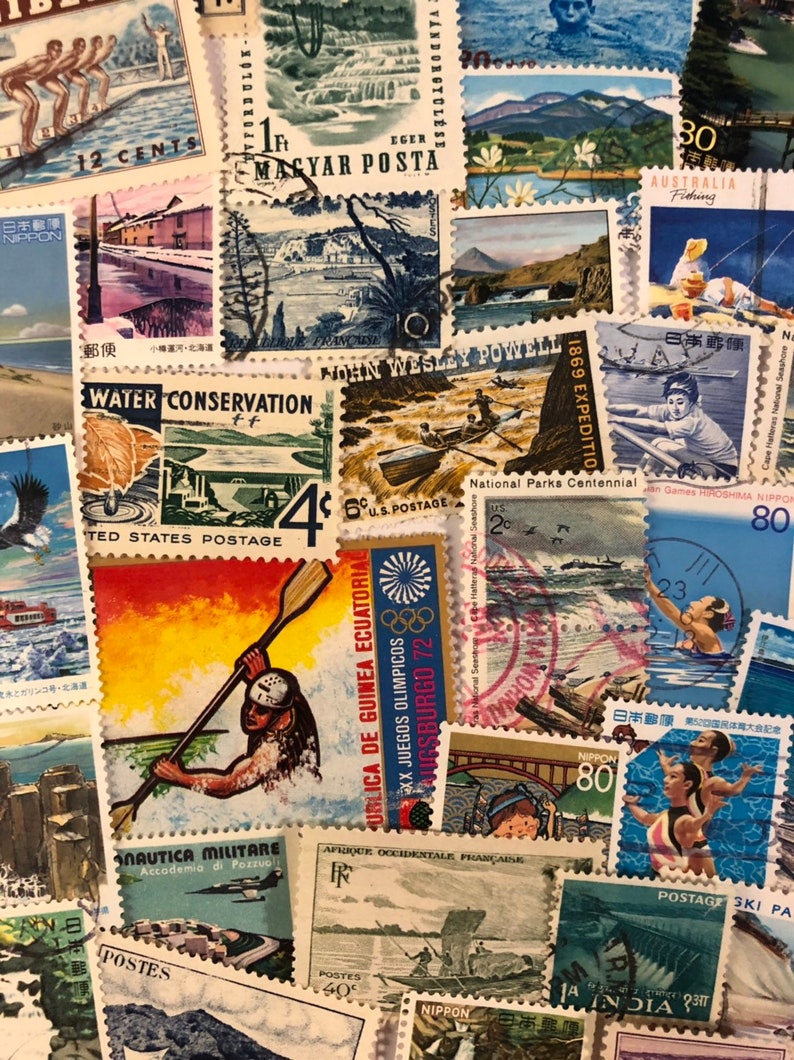 WATER Postage Stamps Lakes Rivers Waves Waterfalls Oceans Etsy
