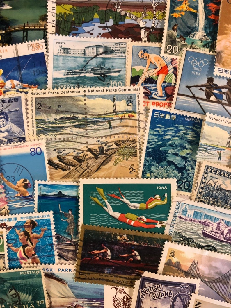 WATER Postage Stamps Lakes Rivers Waves Waterfalls Oceans Etsy