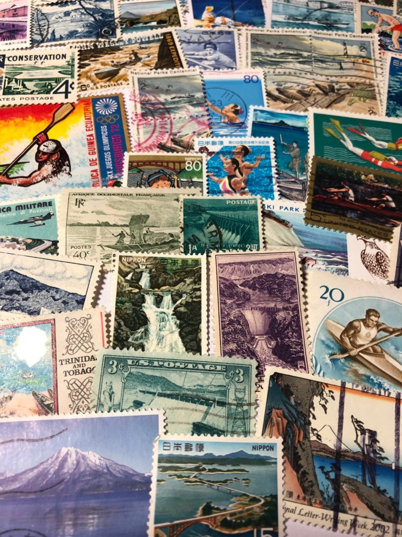 WATER Postage Stamps Lakes Rivers Waves Waterfalls Oceans Etsy