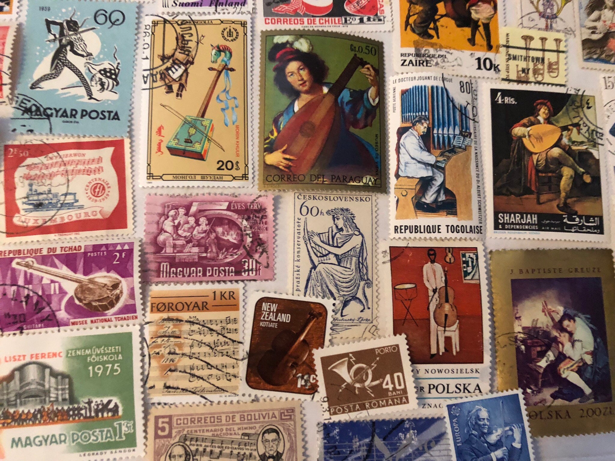 MUSIC Theme Postage Stamps Musical Instruments Musicians Etsy