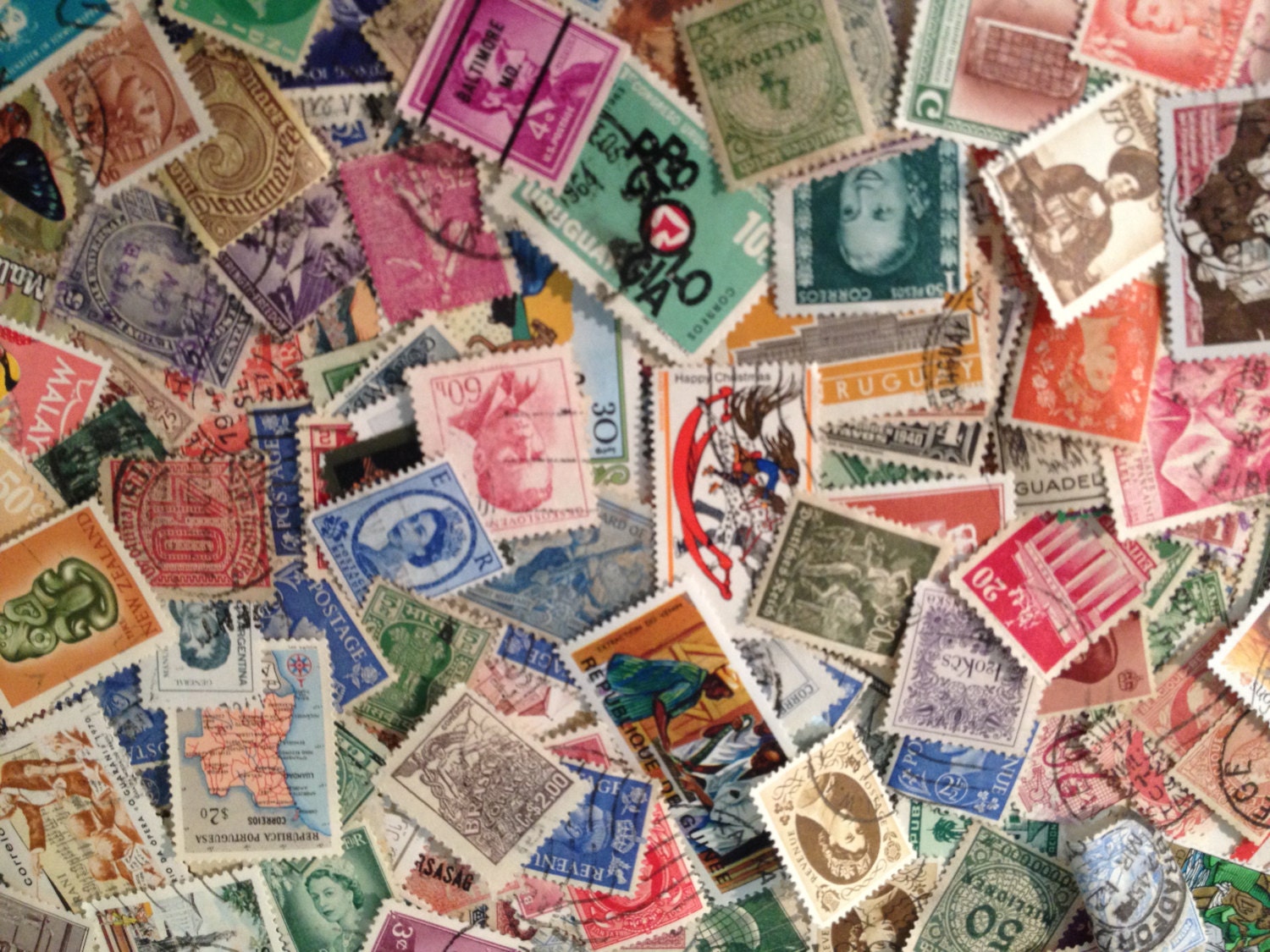 Vintage Worldwide Off Paper Used Postage Stamps Vintage Etsy