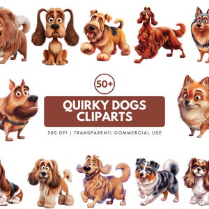 Eigenzinnige hond clipartbundel | Whimsy hondenrassen, png PNGEgg | Leuke en grappige huisdier-clipart | Hoogwaardige hondenillustratiegraphics