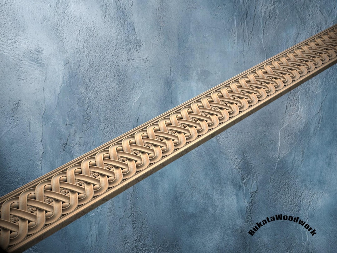 Decorative Wood Molding: Celtic Knot Rose Pattern - Unpainted, 40