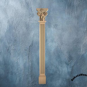 Ionic Wood Pilaster: Classic Carved Column - Decorative Interior Trim