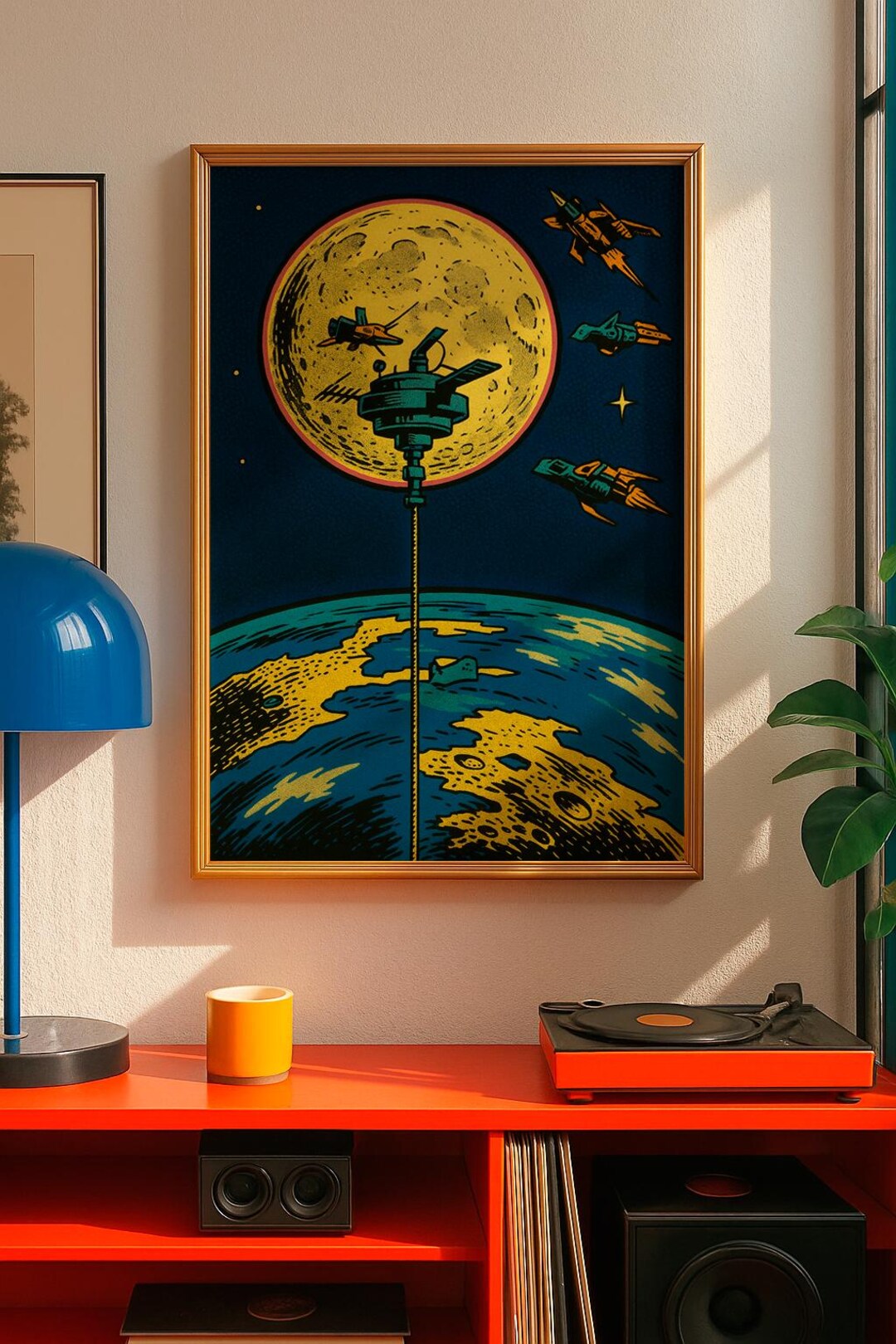 Cosmic Space Retro Art Print | Sci-fi Galaxy Poster | Surreal Space ...