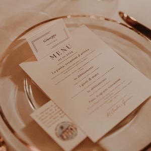 Modello di menu, tableau, segnaposti, segnatavoli eleganti per matrimoni ed eventi COMPLETAMENTE PERSONALIZZABILI