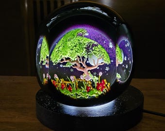 2002 Mayauel Ward "Night Garden" Faceted Geode Magnum Paperweight