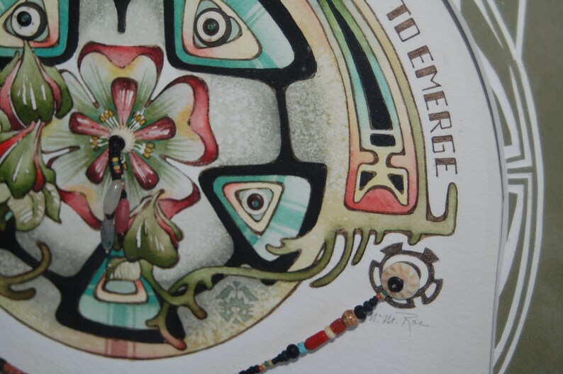 M Roes Maggie Roe Original ~ M. M. Roe Native American Inspired Watercolor W ...