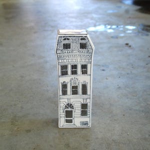 HTF Molly Hatch Anthropologie Rare Town, City, Village Tall Square House, Building Ceramic Sculpture ~ EUC image 1