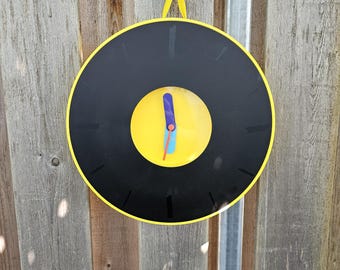 1990s IKEA Pladdra Yellow & Black Memphis Style Wall Clock - Works ~ EUC