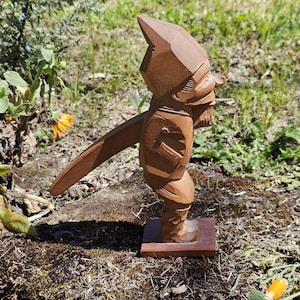 Vintage Hand-Carved Wooden German Folk Art Lever Action Gnome / Old Man Nutcracker ~ 1950's - 1960's ~ Light Aging