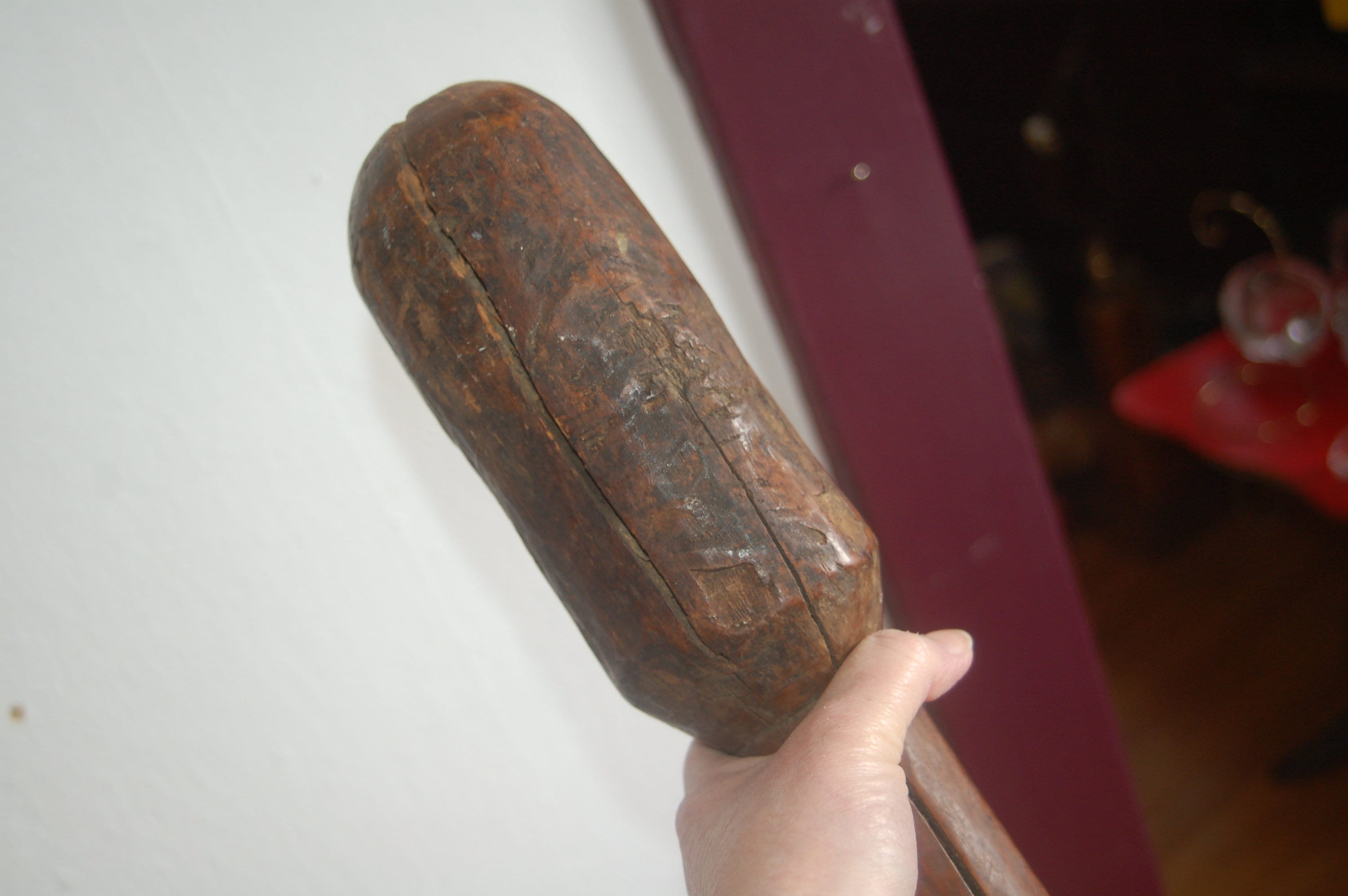 Vintage Japanese Wooden Rice Pounder Bowl & Pestle ~ Hand
