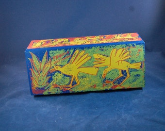 2002 Jose Cuervo Reserva de la Familia Tequela Tequila Art Box by Mexican Artist Luis Zárate ~  Mexican Folk Art w/ Elements of Nature