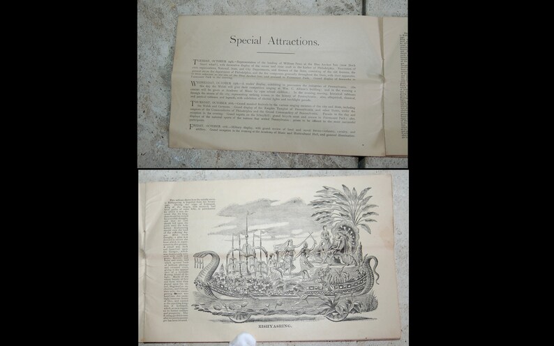 1882 Bi-Centennial Celebration at Philadelphia 14 pps Illustrative and Descriptive Programme Issued by Philadelphia & Reading Railroad Co. image 3