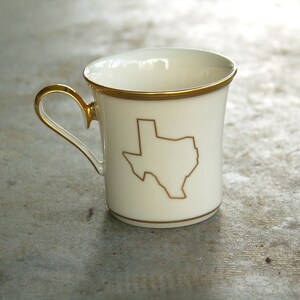 Lenox Eternal Dimension Collection Texas State Gold Trim Ceramic Mug ~ The Great State of Texas Lenox Collectable Mug ~ Coffee  / Tea Mug