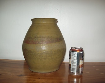 10" Hand Thrown Matte Glaze Stoneware Vessel / Urn signed Guerrero 1975