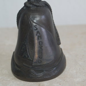 Bronze Bell from the American Bell Association's 1994 San Diego Convention Featuring a Ship at Sea, Rope Topper and Anchor Charm Nice Sound image 2