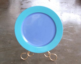 Vtg Lindt Stymeist 1980s Colorways Turquoise Periwinkle 11" Large Dinner Plate ~ Lindt Stymeist Colorways Turquoise / Blue Dinner Plate ~ VG