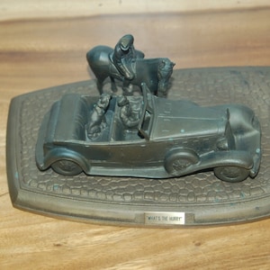 Rare Limited Edition &quot;What&#39;s The Hurry&quot; beautifully detailed 1931-33 Lebaron Phaeton sculpture made in 1988 for Chrysler Motors #50 of 1000