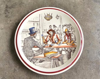 Vernon Kilns 1940's Bits of the Old West "The Fleecing" ~ 8 5/8" Plate ~ EUC