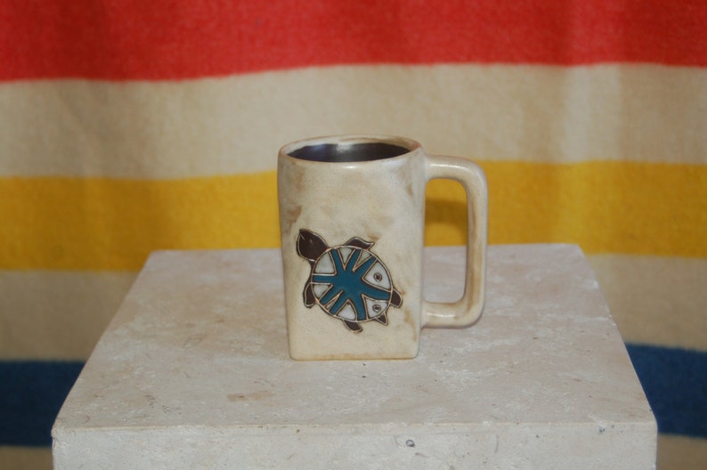 Turtle Spirits / Turtle Totem Square Mara Mexico 12 oz. Pottery Mug 3 Turtles Spirit Designs Mara Mexico Pictorial Mug image 3