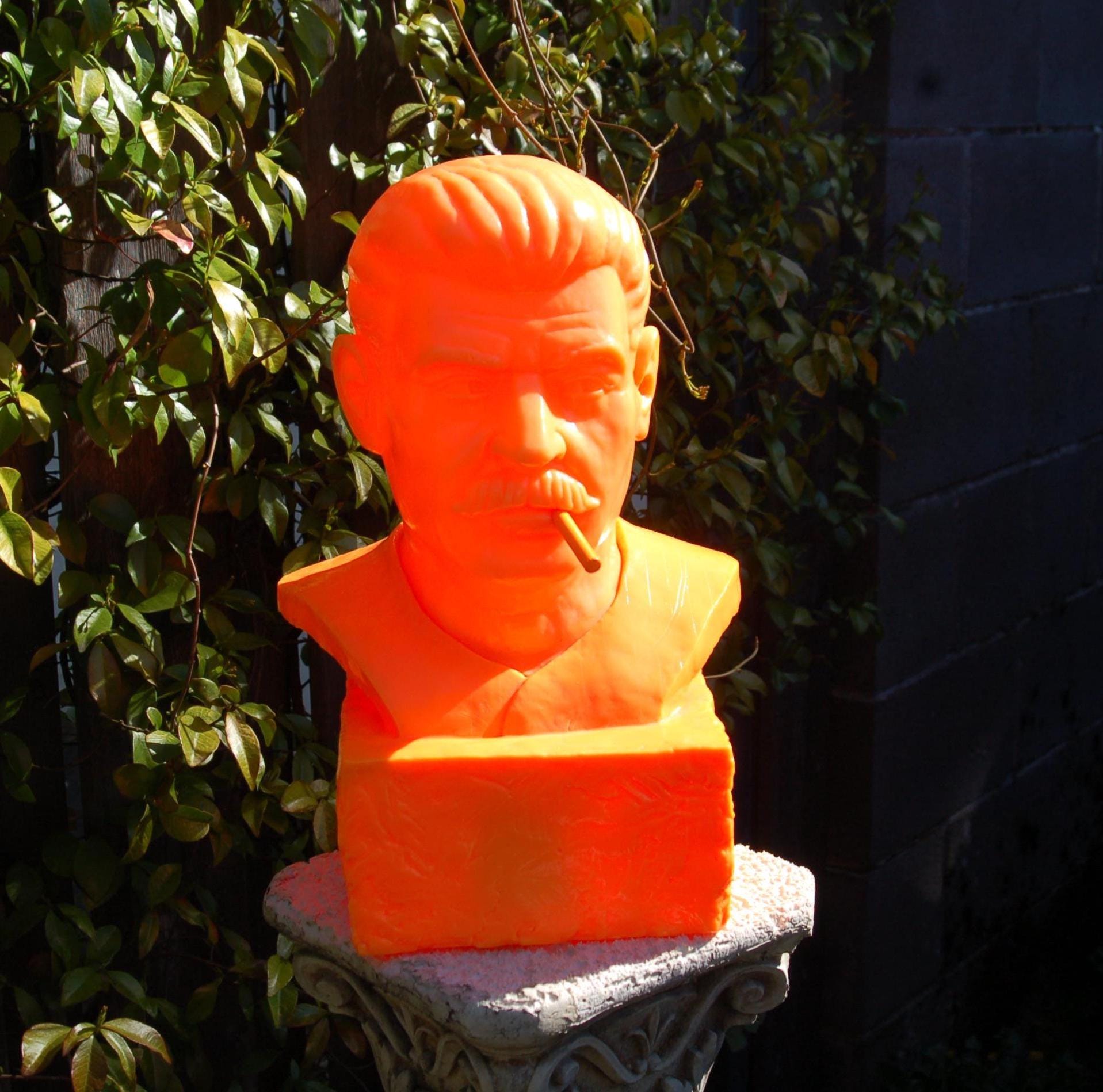 Kidrobot Frank Kozik Smokin' Joe Stalin 14” Orange Bust, Kozik 14