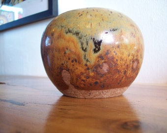 early Roland White closed Studio Weed Pot with a beautiful Ash Glaze ~ Mid Century Oregon potter