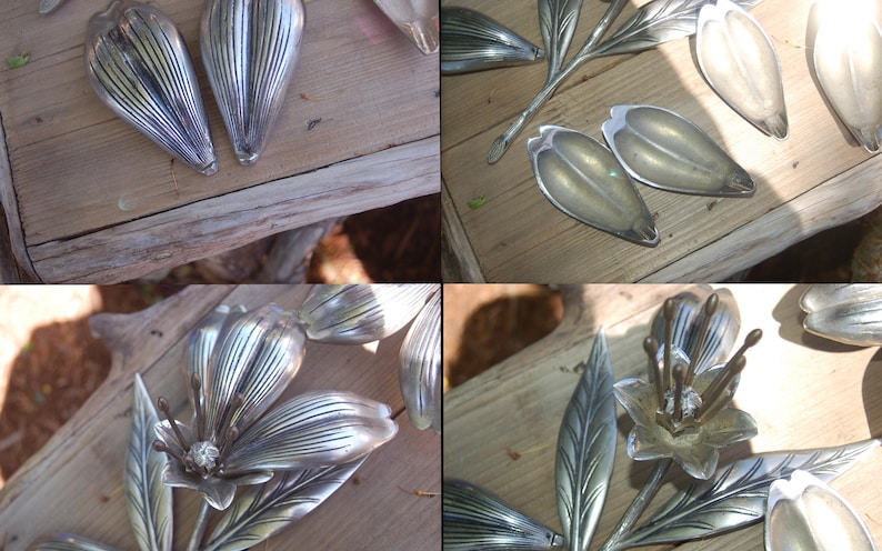 ashtrays ~ 2nd of 2 Mid Century Modern Hollywood Regency Art Deco Blooming Flower Sculpture w detachable Flower Pedals forming individual
