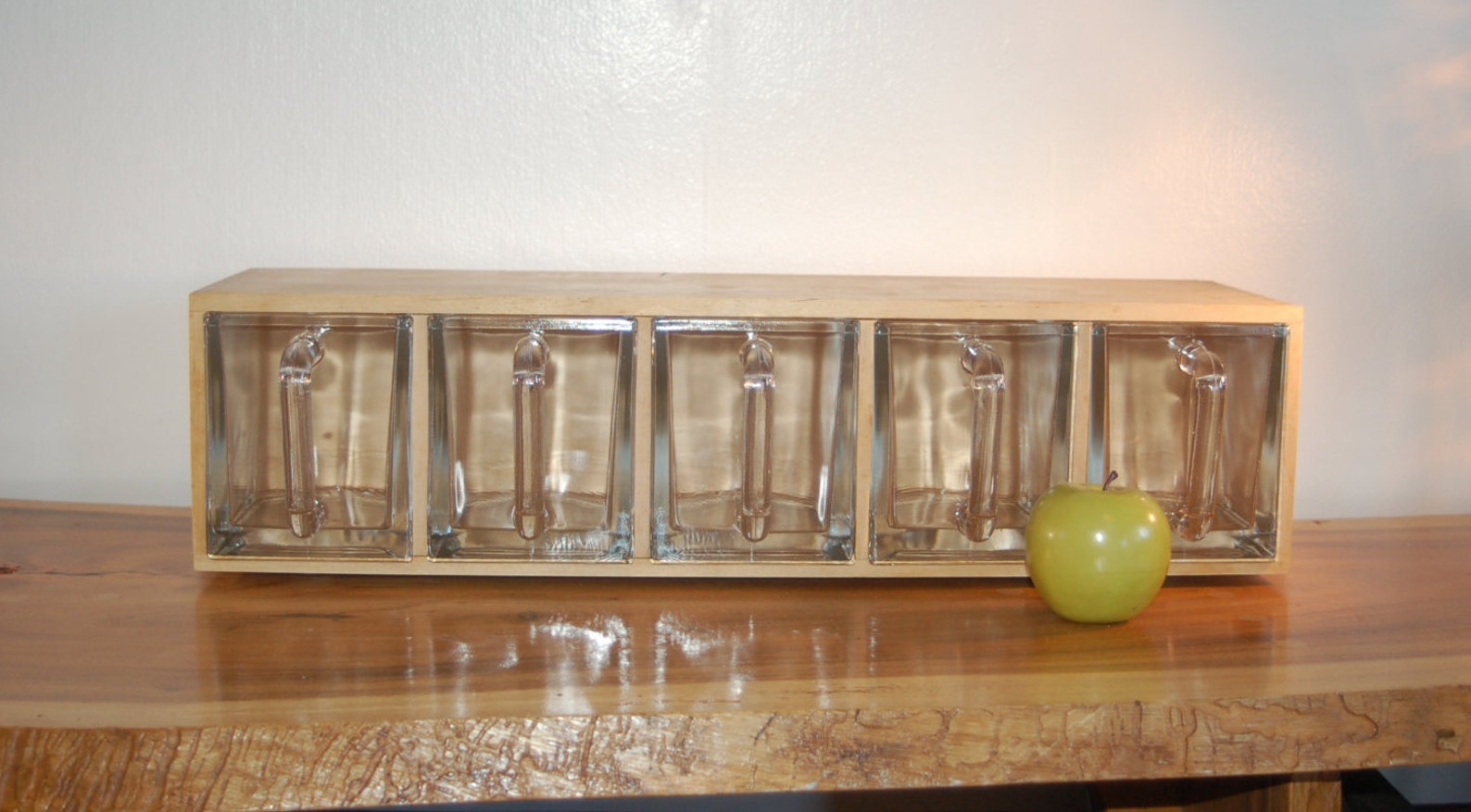 IKEA Forhoja Glass Storage Drawers Wood Housing German Etsy